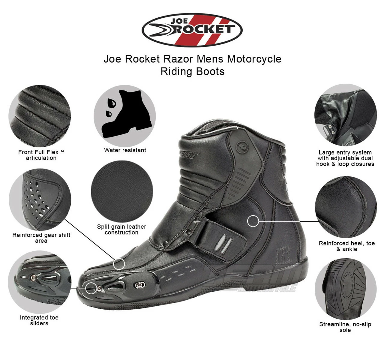Joe Rocket Razor Mens Motorcycle Riding Boots