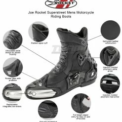 Joe Rocket Superstreet Mens Motorcycle Riding Boots