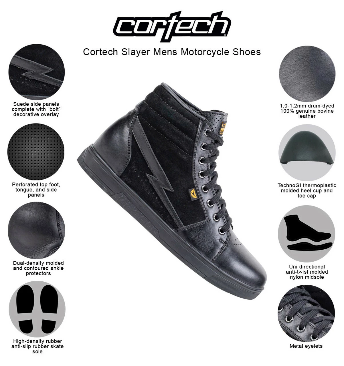 Cortech Slayer Mens Motorcycle Shoes 3 Cortech Slayer Mens Motorcycle Shoes