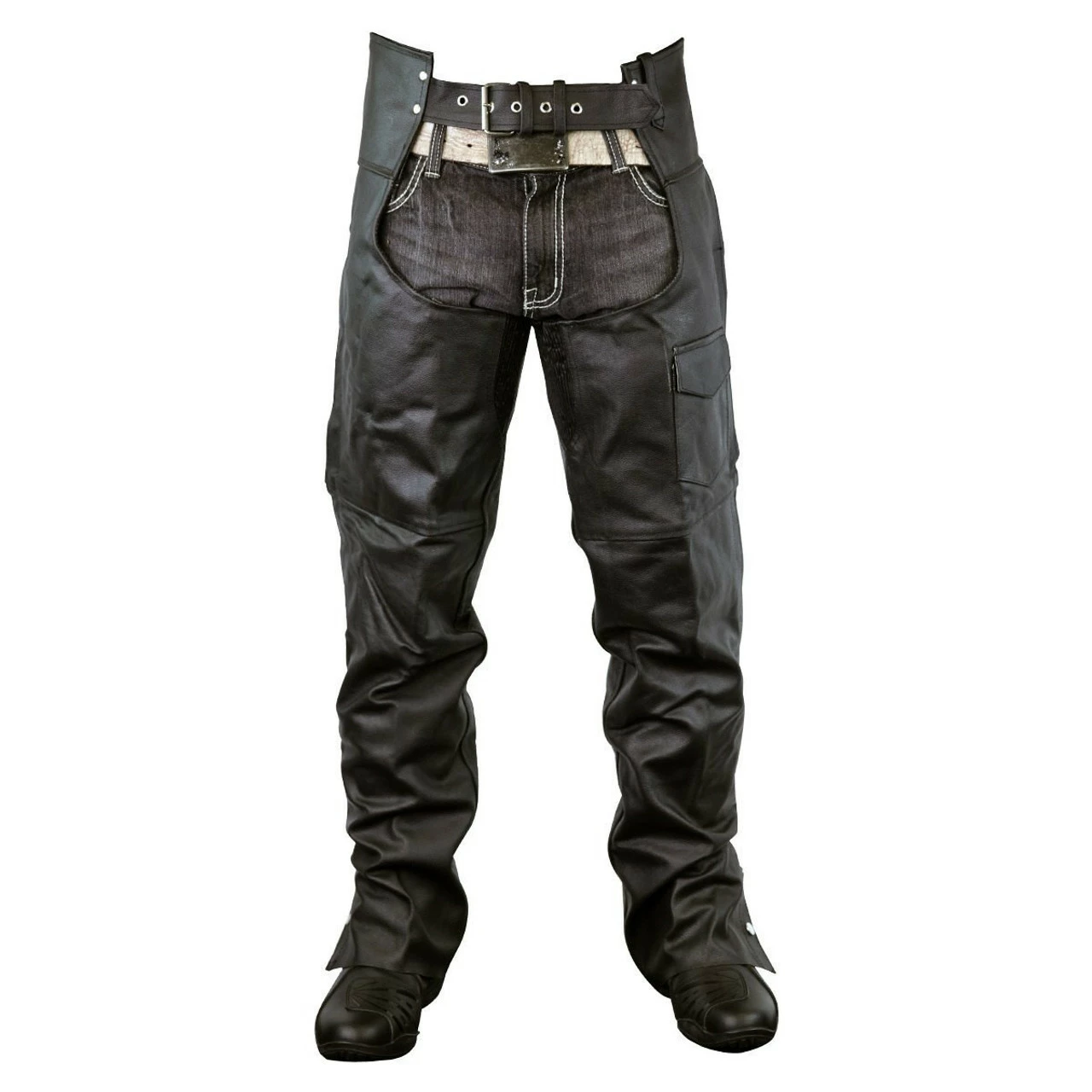 Vance Leather VL805S Mens And Womens All Season Black Zip-out Insulated Thermal Liner Biker Leather Motorcycle Chaps - Image 3