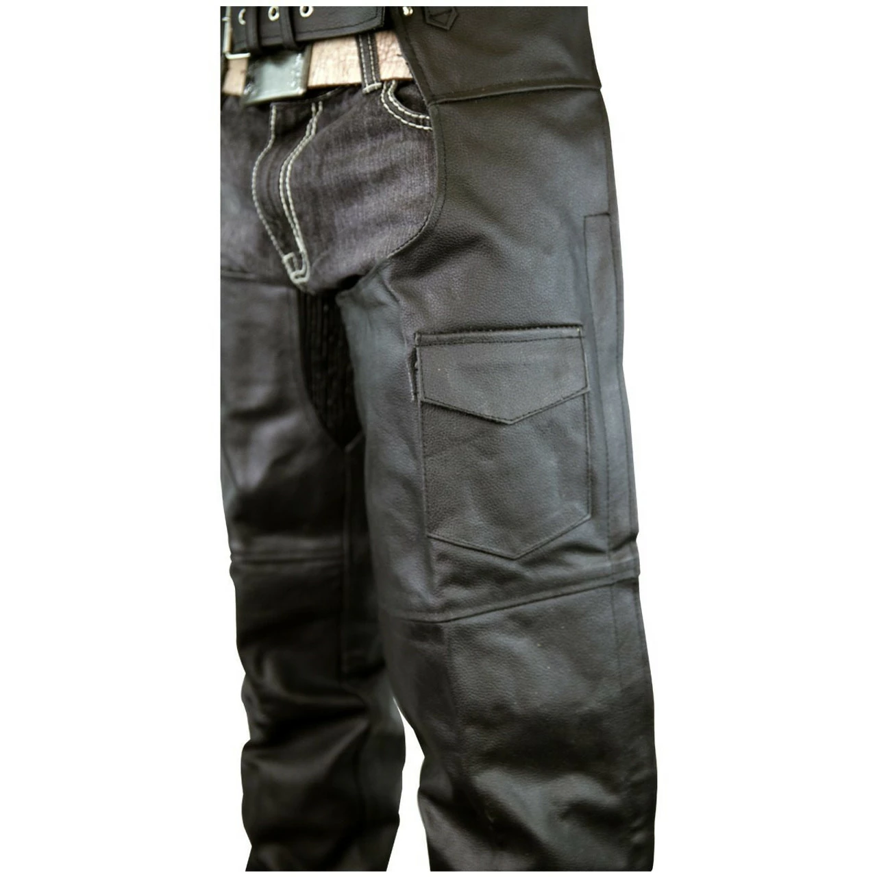Vance Leather VL805S Mens And Womens All Season Black Zip-out Insulated Thermal Liner Biker Leather Motorcycle Chaps - Image 5