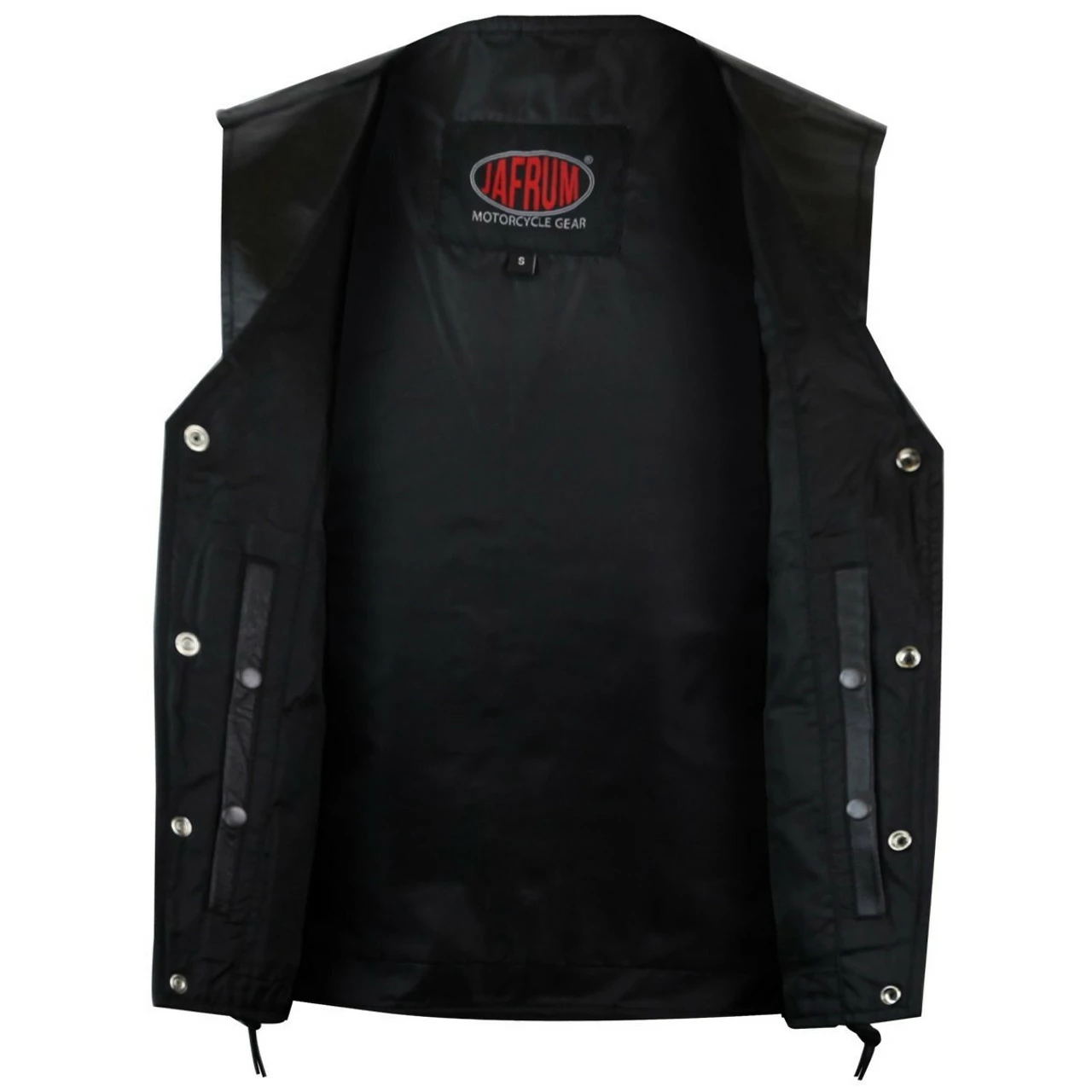 Vance VL939S Mens Black Straight Bottom Leather Motorcycle Vest - Image 2
