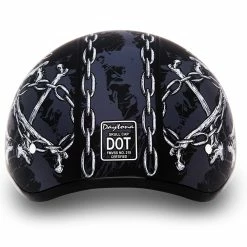 Alternative view of Daytona Skull Cap Skull Chains Half Helmet