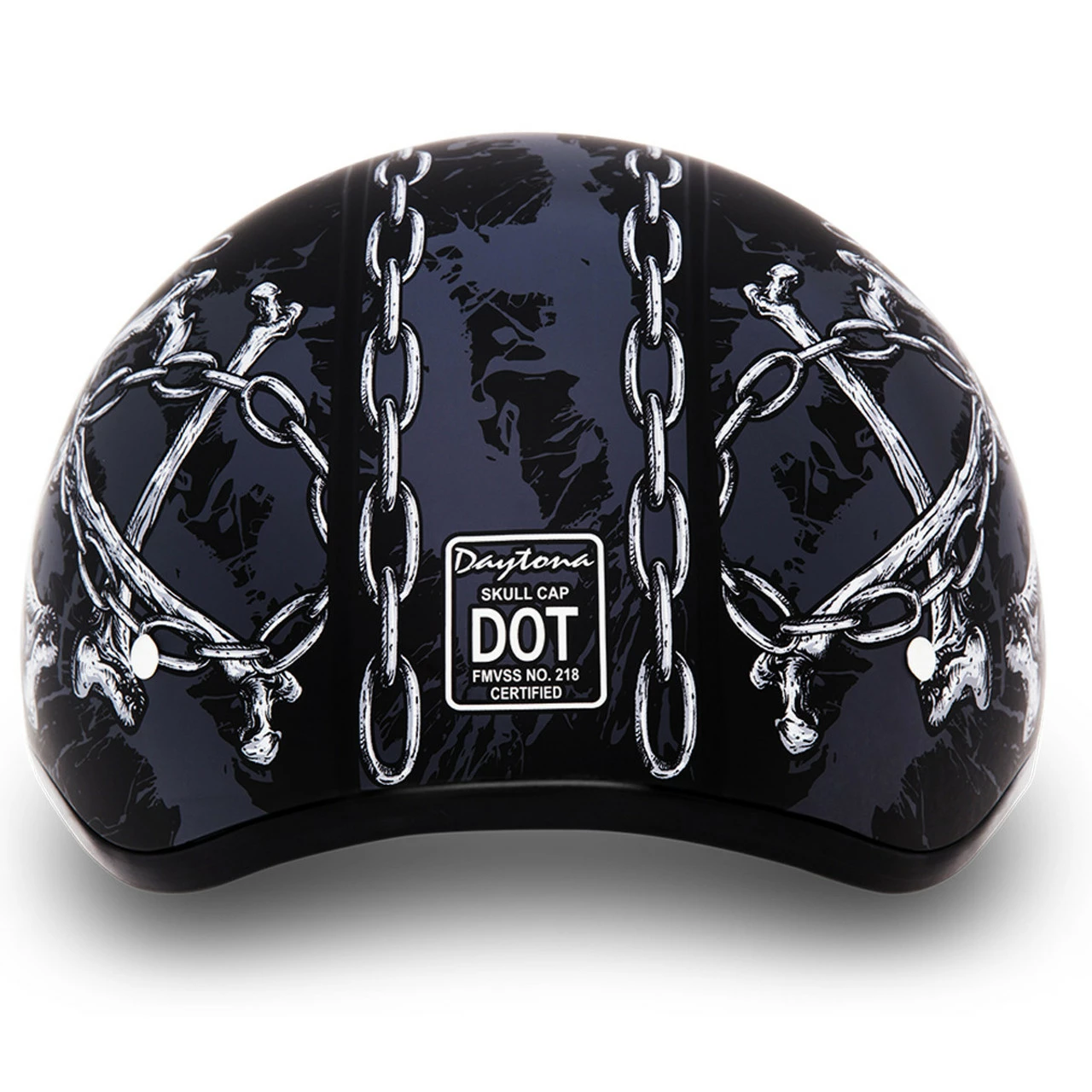 Daytona Skull Cap Skull Chains Half Helmet 4 Daytona Skull Cap Skull Chains Half Helmet - Image 2