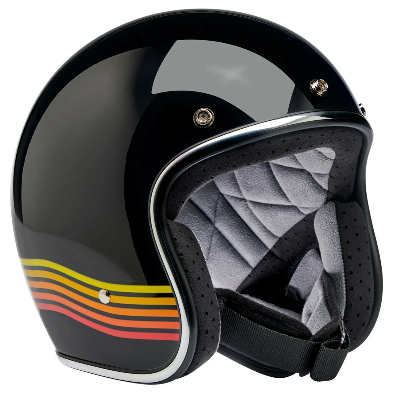 Biltwell Bonanza Gloss Black Spectrum Helmet 3 Biltwell Bonanza Gloss Black Spectrum Helmet