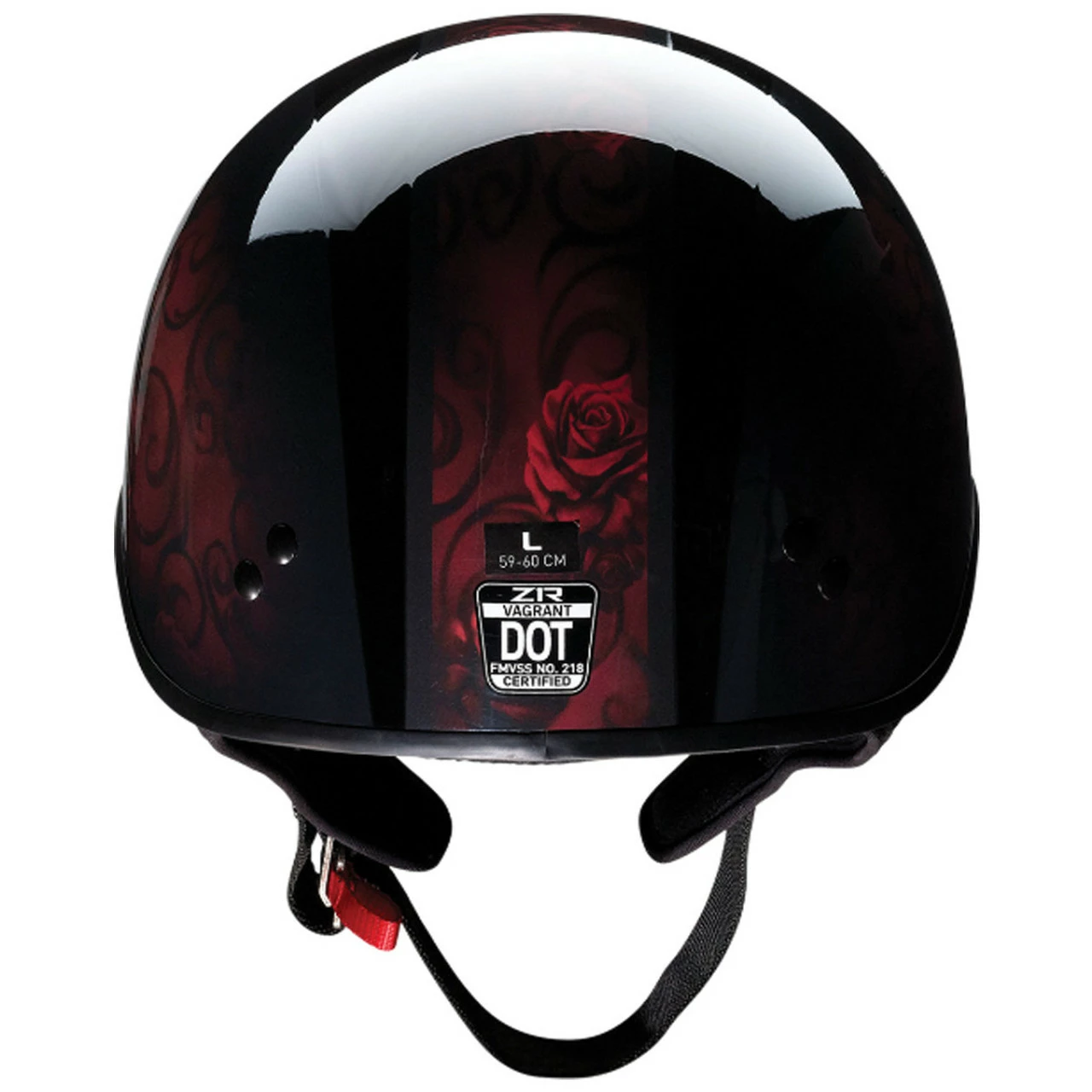 Z1R Vagrant Red Catrina Half Helmet 7 Z1R Vagrant Red Catrina Half Helmet - Image 5