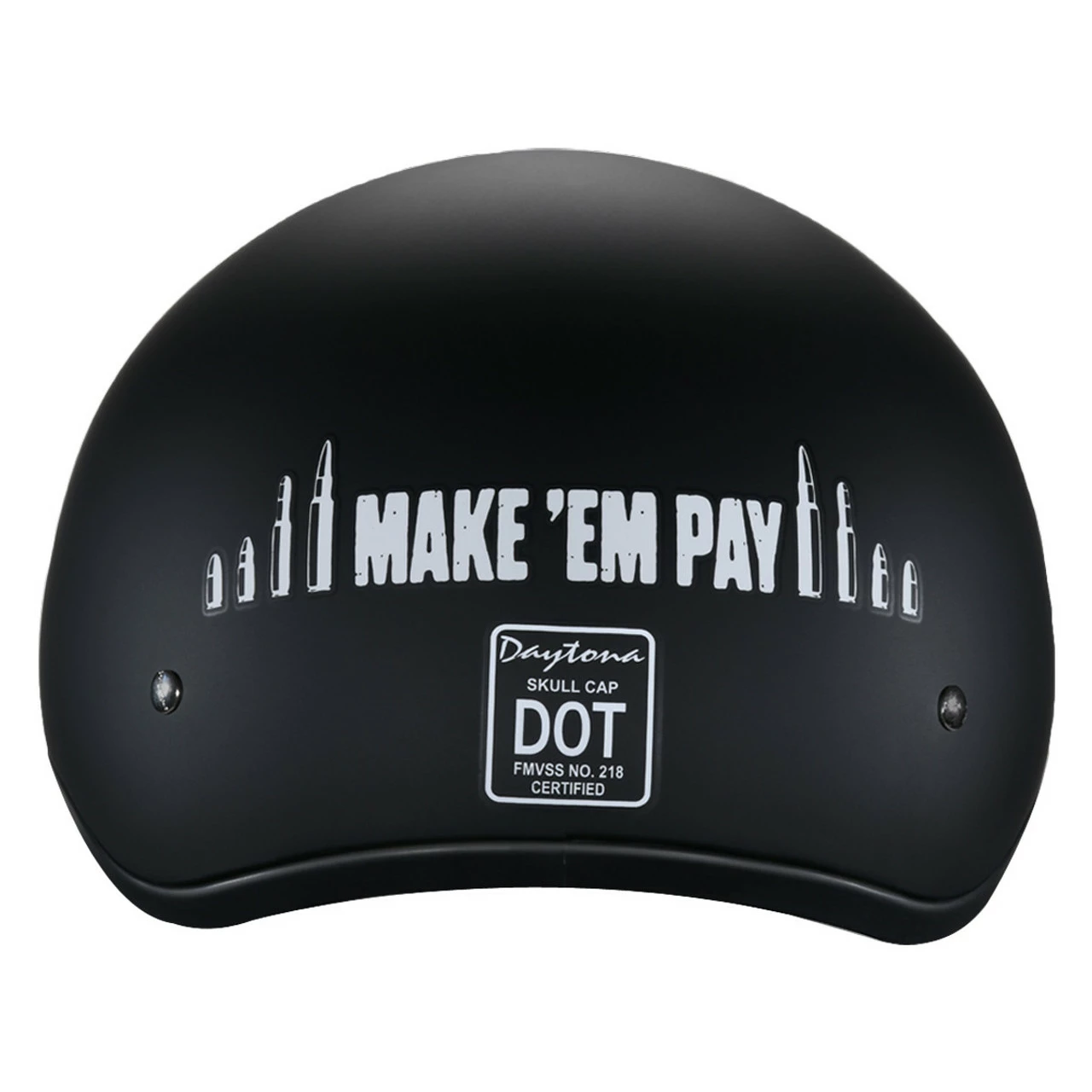 Daytona Skull Cap Make 'Em Pay Half Helmet 4 Daytona Skull Cap Make 'Em Pay Half Helmet - Image 2