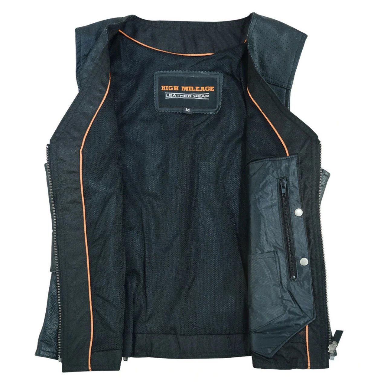 High Mileage HML1104 'Roxy' Ladies Premium Black Vest With Fringes And Rivets - Image 4