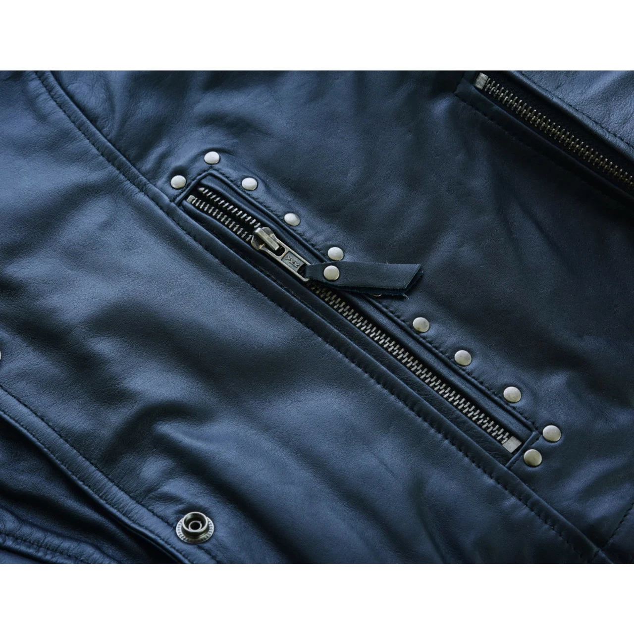 High Mileage HML1104 'Roxy' Ladies Premium Black Vest With Fringes And Rivets - Image 5