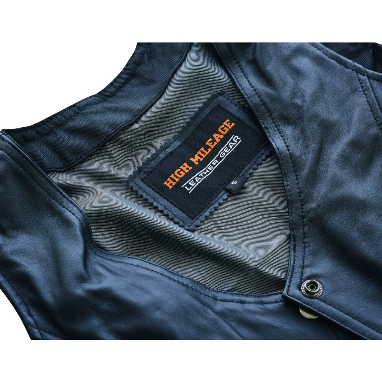 High Mileage HML1104 'Roxy' Ladies Premium Black Vest With Fringes And Rivets - Image 8