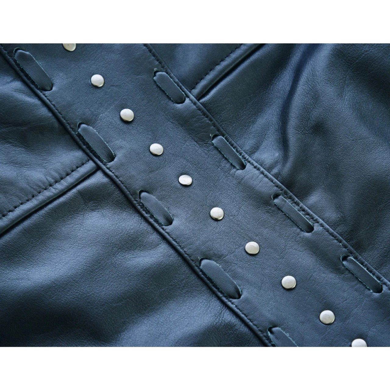 High Mileage HML1104 'Roxy' Ladies Premium Black Vest With Fringes And Rivets - Image 11