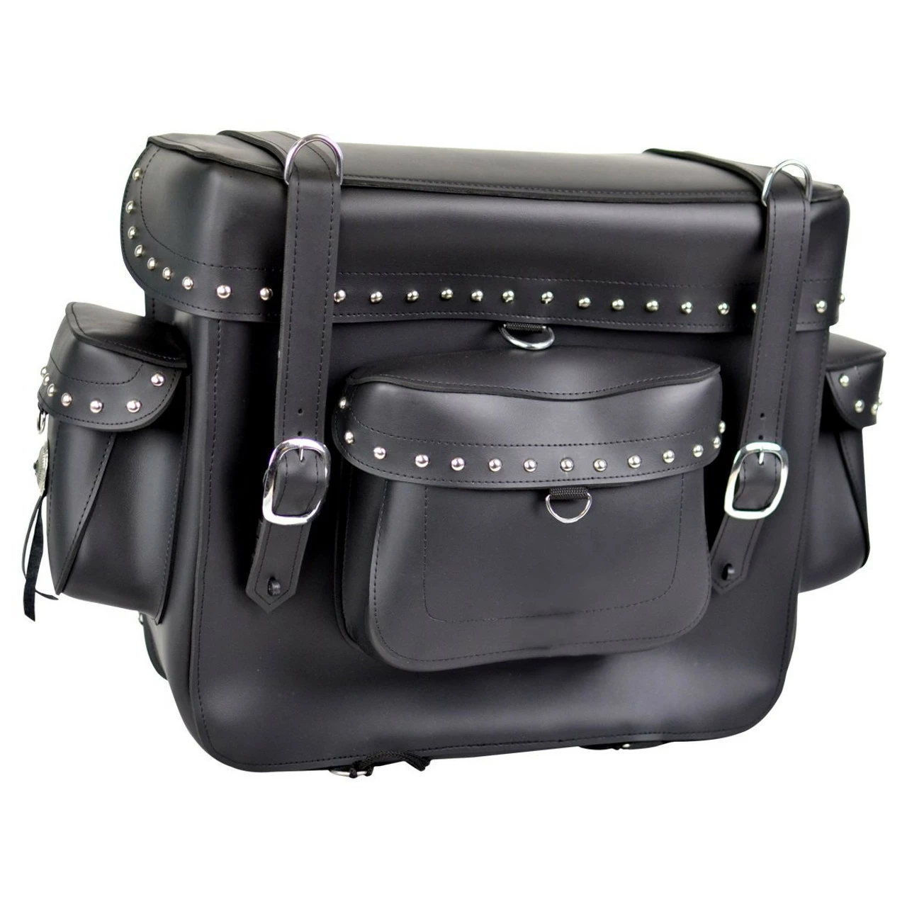 Vance VS338 Studded Large Sissy Bar Travel Pack Bag 4 Vance VS338 Studded Large Sissy Bar Travel Pack Bag - Image 2