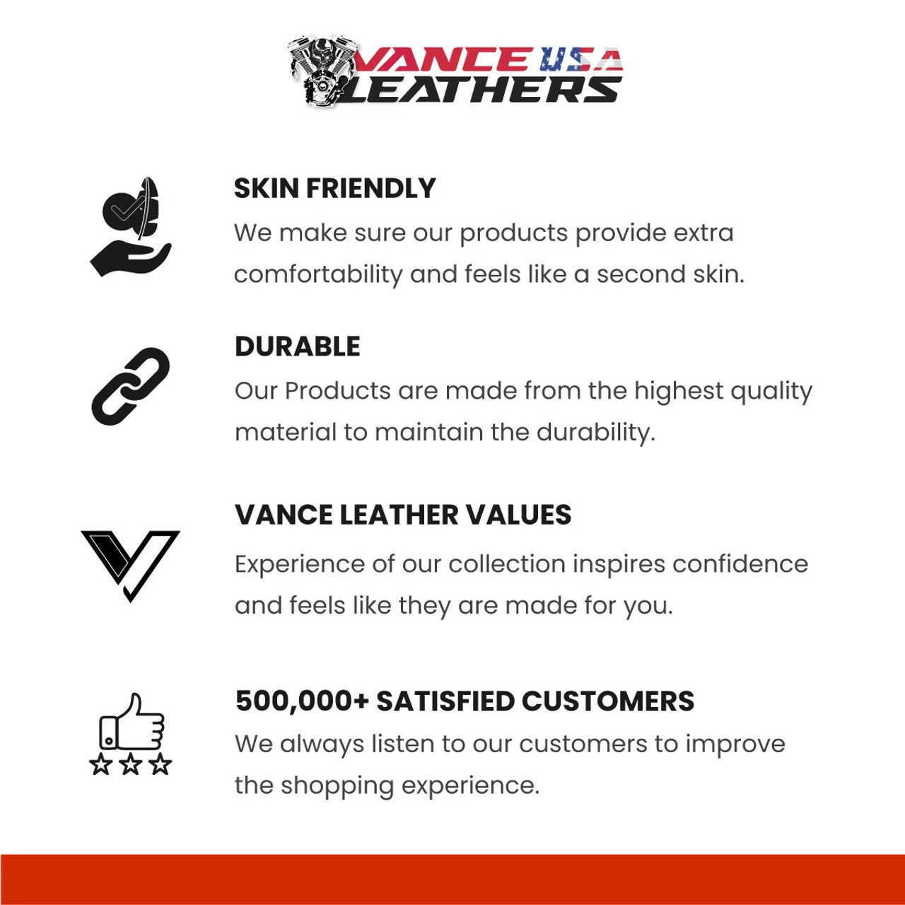 Vance VL923 Men's Black Premium Cowhide Leather Biker Motorcycle Vest - Image 6