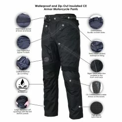 Jafrum LP2821 Mens Advanced All Weather CE Armor Waterproof Motorcycle Pants