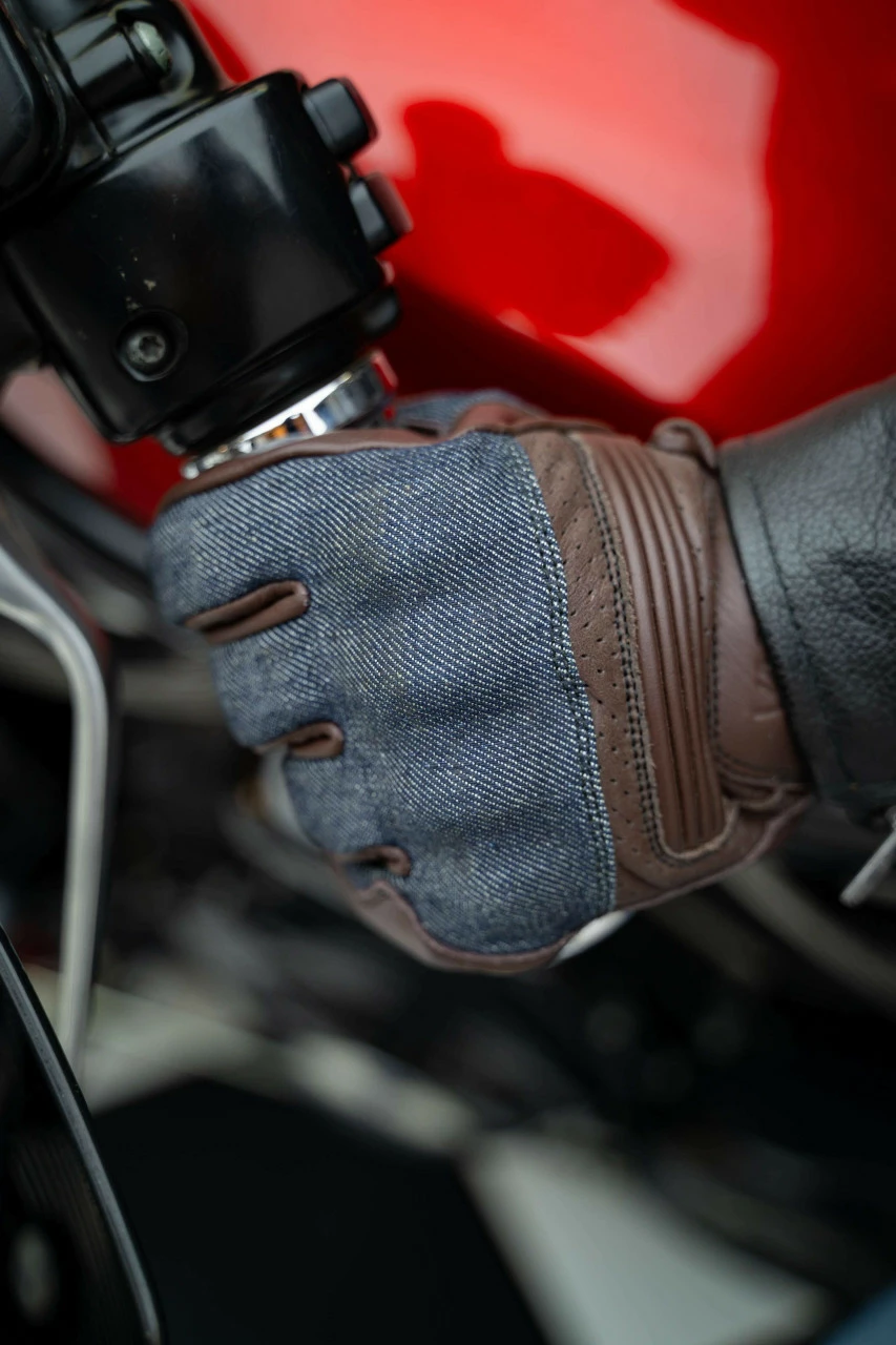 Vance VL480Br Denim And Leather Motorcycle Gloves 5 Vance VL480Br Denim And Leather Motorcycle Gloves - Image 4