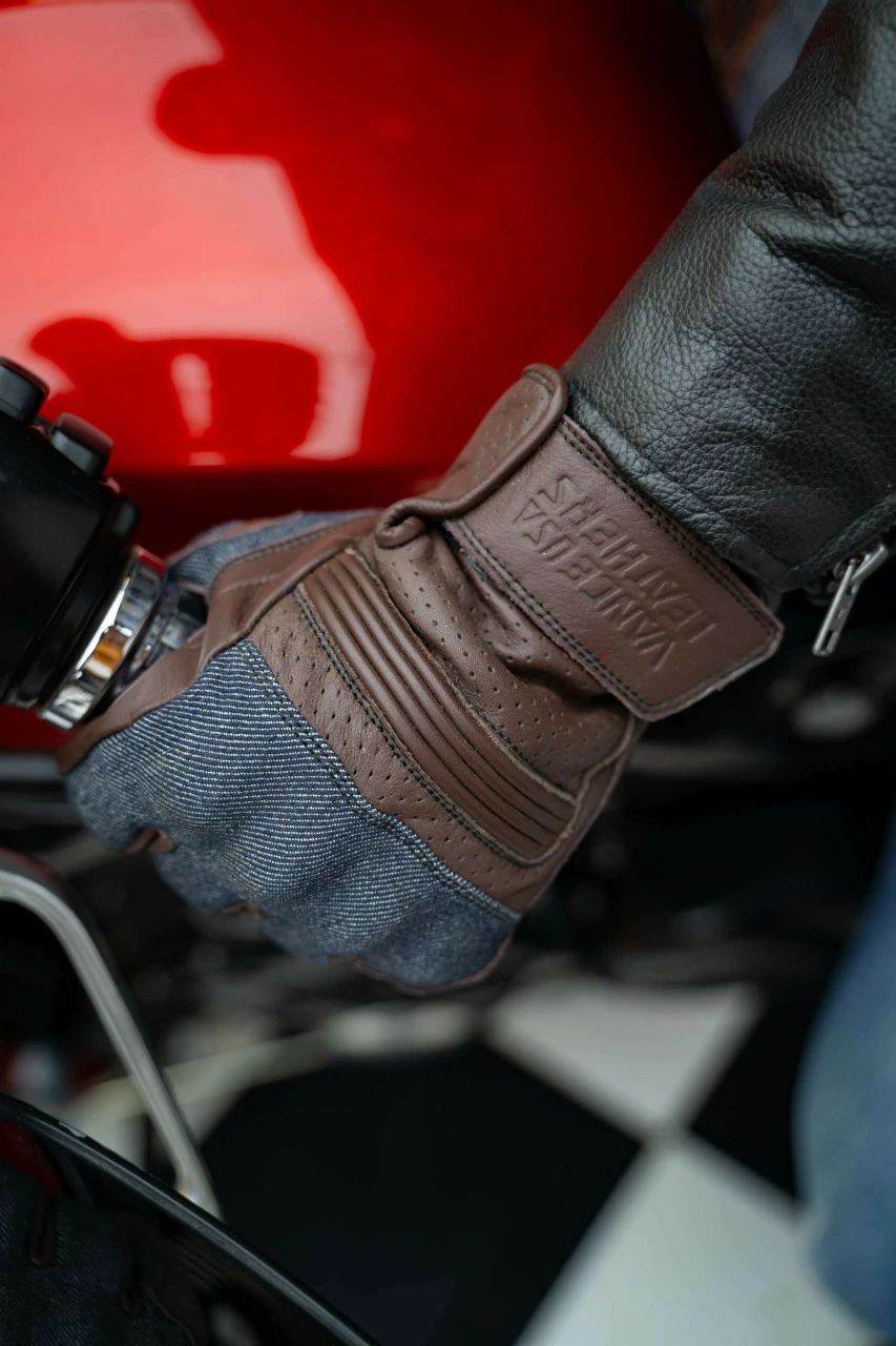 Vance VL480Br Denim And Leather Motorcycle Gloves 6 Vance VL480Br Denim And Leather Motorcycle Gloves - Image 5