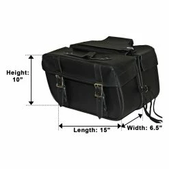 Vance VS218 Black Motorcycle Saddlebags For Honda Yamaha Kawasaki Indian And Harley Davidson Motorcycles