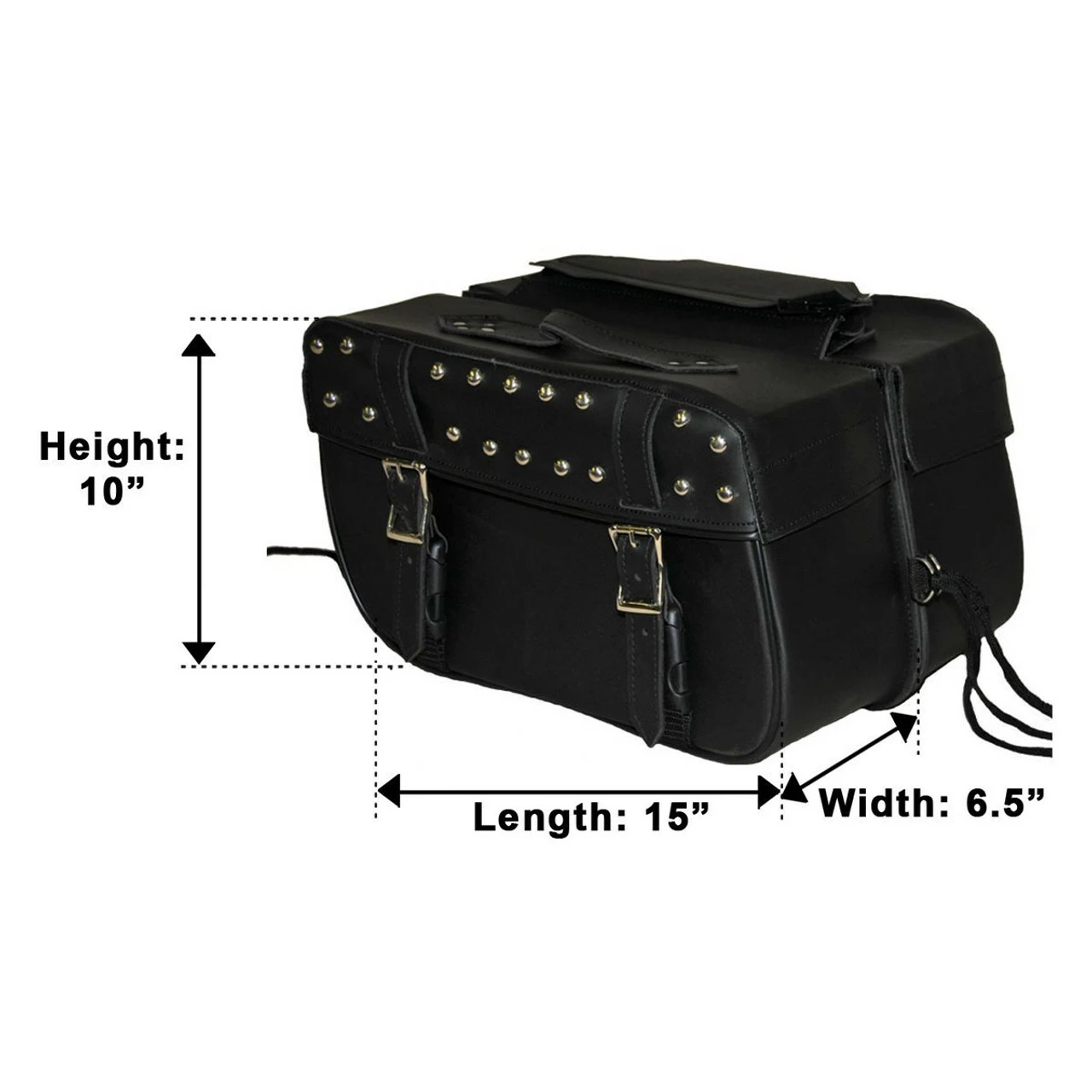 Vance VS219 Black Motorcycle Saddlebags For Honda Yamaha Kawasaki Indian And Harley Davidson Motorcycles - Image 4