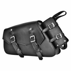 Vance VS151R Black Right Side Motorcycle Swing Arm Bag For Harley Honda Yamaha Kawasaki Indian Motorcycles